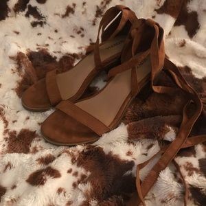 Chestnut Wrap Heeled Sandals